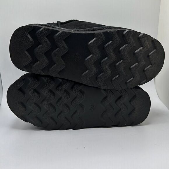 CUSHIONAIRE Women's Genuine Suede Cozy Mule Platform +Memory Foam 5 BLACK - Picture 7 of 7